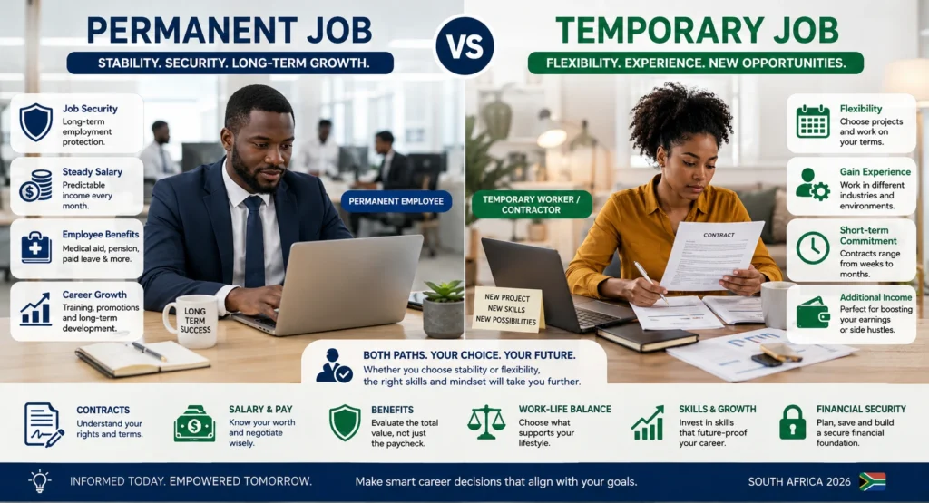 Difference between permanent and temporary jobs