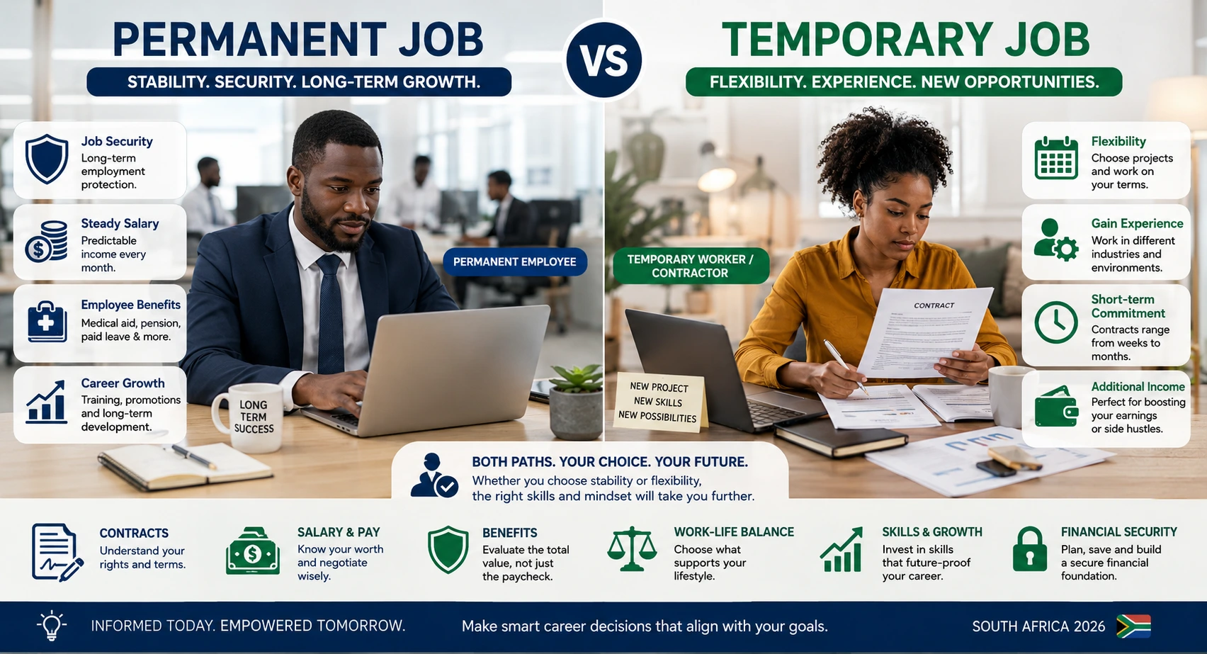 Difference between permanent and temporary jobs